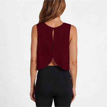 2026 Cross-Border Yoga Vest for Women with Hollow-Out Design, Beautiful Back Sports Cover-Up, Versatile Top for Running, Fitness, and Casual Wear Wholesale