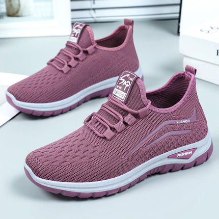 Women's Sneakers Spring New Cross-Border Shoes Women's Shoes Wholesale Fly-Knit Breathable Casual Shoes Versatile Mesh Shoes