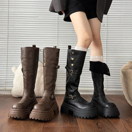 Fashionable Over-The-Knee Boots 2025 Autumn and Winter New Thick-Soled Versatile Height-Increasing Slimming Dress Knight Boots Fashion Boots
