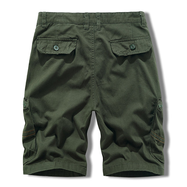 Multi-pocket Tooling Shorts Men's Summer Japanese Tooling Solid Color Five-point Pants Zipper Pocket Casual Shorts Men's Wear