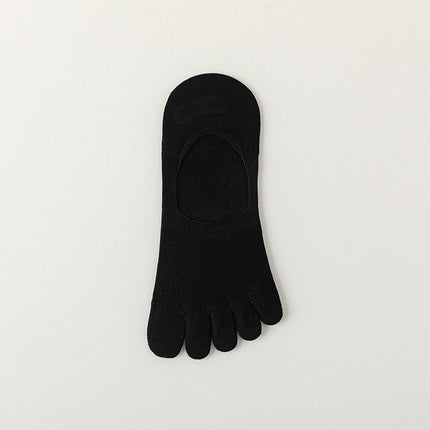 Finger socks men's solid color leisure boat socks spring and summer breathable thin cotton antibacterial deodorant socks summer toe socks