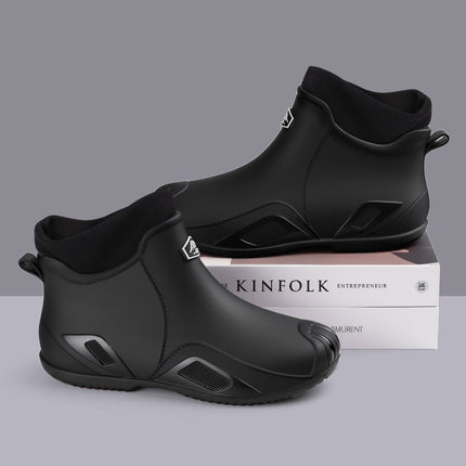 One Piece Free Shipping Cross-Border New Fashion Short-Tube Water Shoes, Waterproof and Non-Slip for Outdoor Wear, Fleece-Lined Kitchen Rain Shoes for Men