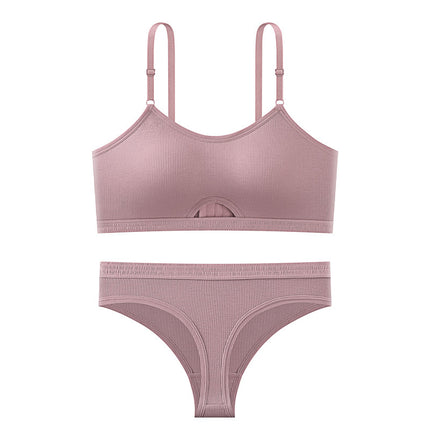 Cross-border Simple Casual Women's Underwear suit Breathable Comfortable Sling Beautiful Back Sports Women's Bra Underwear suit