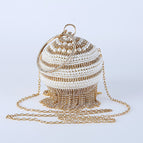 Pearl Flower Ball Gold + Drill Ring + O Chain