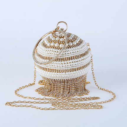 Cross-border Pearl dinner bag diamond bag portable ladies bag chain diagonal bag a generation of hair