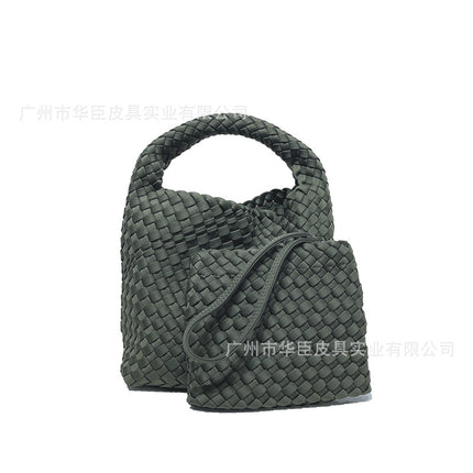 Cross-border Nylon Cloth Woven Bag Diving Material Bag Large Capacity Portable Vegetable Basket Bag Chain Crossbody Bag