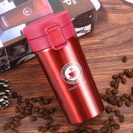 Fashionable simple double-layer vacuum stainless steel coffee cup handy cup American coffee pot portable gift pop lid cup