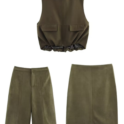 Za Cross-Border Amazon Hot-Selling Wholesale 2025 New European and American Style Suede Texture Bomber Jacket in Stock