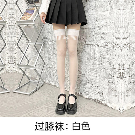 Guangzhou Baihui women's fishing net socks anti-hook silk thin love black silk long one-in-one socks European and American jk pantyhose wholesale