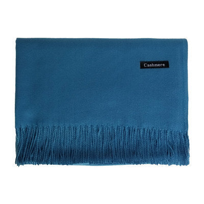 High-End Warm Imitation Cashmere Scarf for Women in Autumn and Winter Pure Color Elegant Versatile Tassel Shawl Fashionable Outer Dual-Purpose Scarf