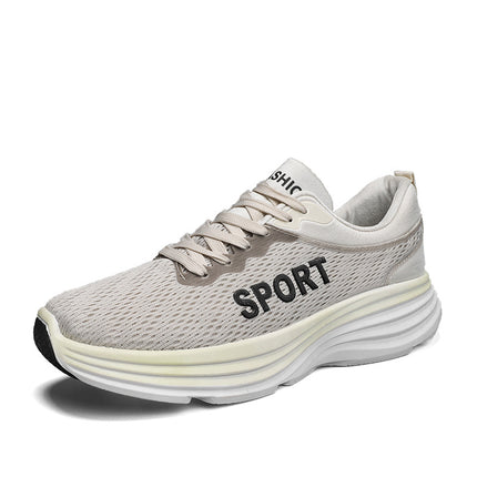 Breathable Low-top Sneakers Men's 2023 Summer New Arrival Lightweight Thick-soled Wear-resistant Casual Shoes All-match Trendy Running Shoes