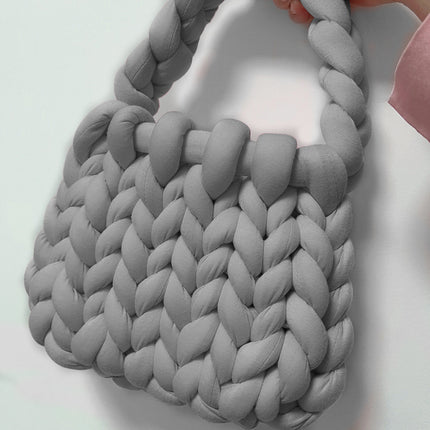 Core-Filled Cotton Icelandic Wool Hand-Woven Bag Cat Nest Pillow Hand Bag Autumn and Winter Extra Thick Handbag Material Bag