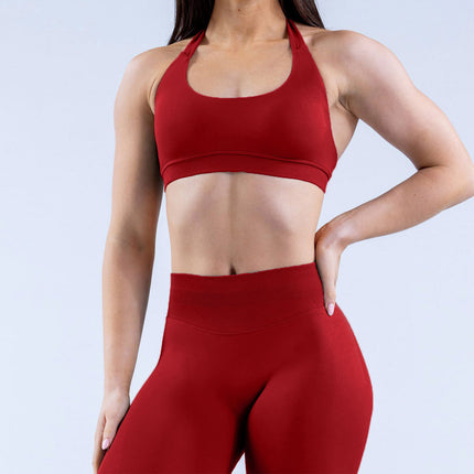 Macaron Color Women's Sports Suit Fitness Quick-Drying Slim Yoga Pants Oblique Shoulder Strap Chest Pad Sports Bra Ready for Sale