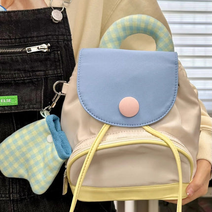 Summer Button Small Backpack 2023 New Spring and Summer Cute Small Schoolbag Mini Small Bag Backpack for Women