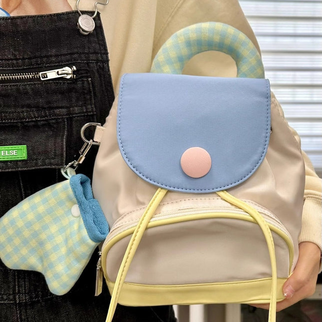 Summer Button Small Backpack 2023 New Spring and Summer Cute Small Schoolbag Mini Small Bag Backpack for Women