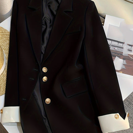 2025 Spring and Autumn New Multi-Color Suit Jacket Cream Korean Style Design Niche Fashion Temperament Goddess Commuting