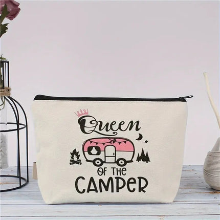 Cross-border Hot Selling Printed Canvas Cosmetic Bag Women Clutch Bag Student Zipper Pencil Case Wholesale Large Capacity Storage Bag
