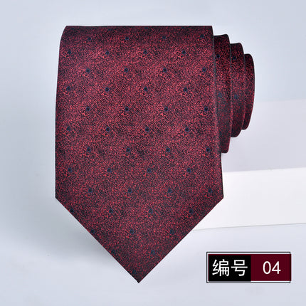 Tie men's formal wear business wine red bridegroom wedding jacquard hand fight 8cm administrative professional New in stock
