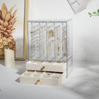 Off-white 2-layer velvet + 5-layer transparent drawer / 24.6*13*17.5