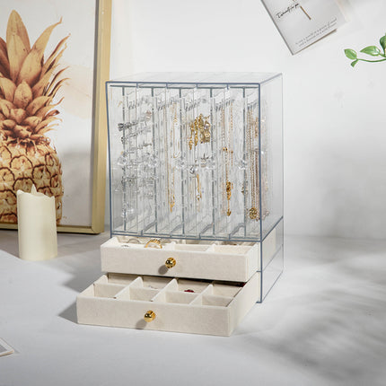 Transparent Earring Storage Box, Acrylic Jewelry Necklace Box, Earrings, Jewelry Dust-Proof Display Box, Hanger Ready for Sale