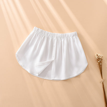 Layered Sweatshirt with Slit Base Skirt, Revealing White Edges Paired with Sweater, Faux Hem Covering Hips, Butt-Covering Skirt