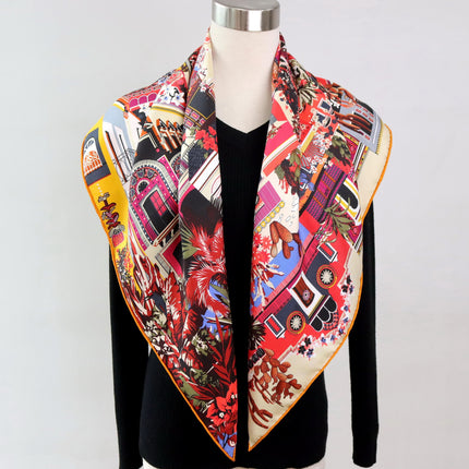 18mm Twill Silk Scarf Women's Autumn and Winter New Style 2025 Mulberry Silk Large Square Scarf Classy Boutique Gift