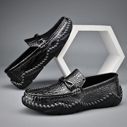 Cross-Border Hot-Selling Spring and Summer New Products Hand-Stitched Casual Men's Shoes Fashionable Soft Sole Versatile Breathable Genuine Leather Beanie Shoes