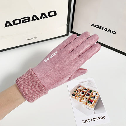 Gloves for Men and Women in Autumn and Winter, Cold-Proof, Anti-Slip, Windproof, Warm, Fleece-Lined, Touch-Screen Compatible, Outdoor Mountaineering and Cycling Sports Gloves