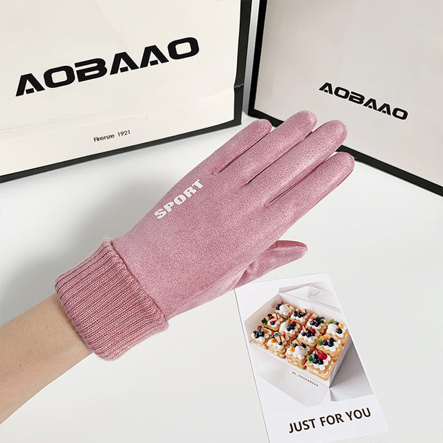Gloves for Men and Women in Autumn and Winter, Cold-Proof, Anti-Slip, Windproof, Warm, Fleece-Lined, Touch-Screen Compatible, Outdoor Mountaineering and Cycling Sports Gloves