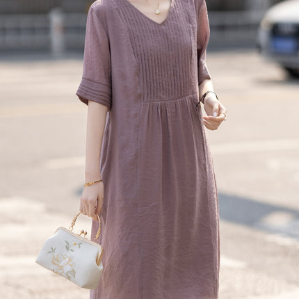 plus size Women's dress Women's 2025 Summer New Slightly Chubby Girls Fresh Distinctive Organ Pleated Loose Slimming Skirt