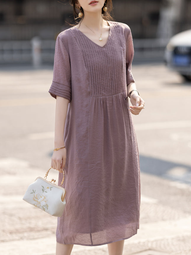 plus size Women's dress Women's 2025 Summer New Slightly Chubby Girls Fresh Distinctive Organ Pleated Loose Slimming Skirt
