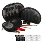Black double-layer mesh leather standard shell bag / Large size