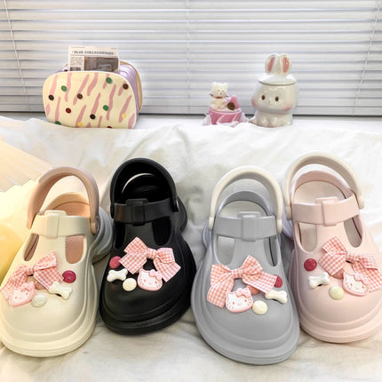 2026 Summer Women's Closed-Toe Sandals with Height Increase for Outdoor, Office, and Home Use, Waterproof, Sweet and Cute Casual Clogs