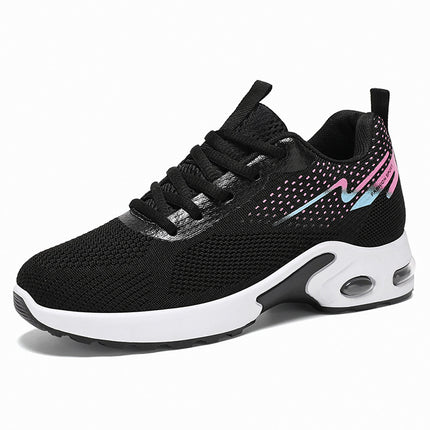 Shoes Women's Mesh Breathable Sports Shoes Cross-Border Dropshipping Large Size Casual Shoes Lace-Up Air Cushion Non-Tiring Feet Running Shoes