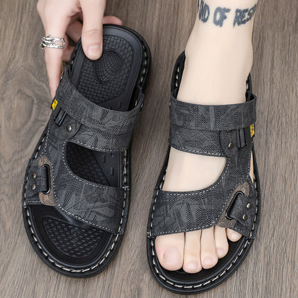 Sandals for Men, Summer Outdoor Wear, Wear-Resistant Beach Vietnamese Slippers, Dual-Purpose for Driving and Wading, Work Sandals