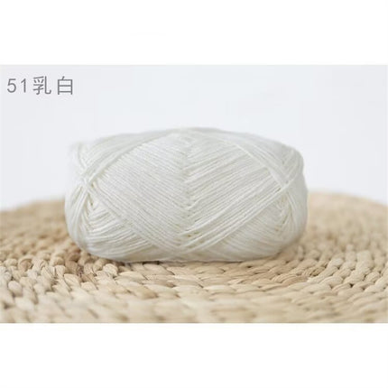 Xuefeier 4-Strand Milk Cotton Wool Ball 4-Strand Combed Cotton Thread Does Not Ball Baby Hand-Knitted DIY Cute Doll