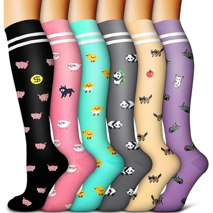 32 6 pairs of Amazon cross-border compression socks suit stockings sports running fitness compression socks calf socks