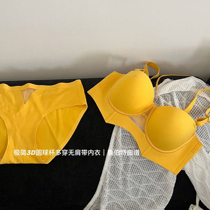 Cross-border neck lingerie women's 2024 new explosion small chest gathered to show the big autumn and winter seamless breast sexy bra