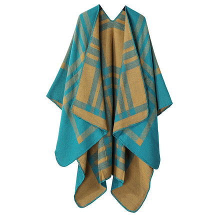 European and American plain striped warm Joker shawl outer autumn and winter office blanket imitation cashmere scarf in stock wholesale