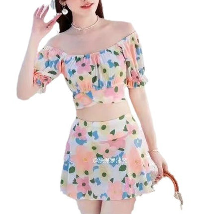 2026 Model Two-Piece Floral Cute Girl-Style Sexy Slimming Hot Spring Beach Swimsuit