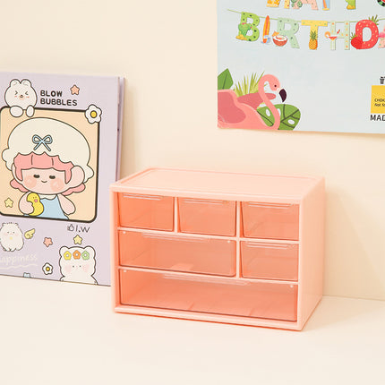 Yq0039 Nine-Compartment Drawer-Style Transparent Storage Box for DIY Accessories Desktop Storage Cabinet