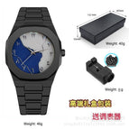 Black shell blue fritillary white lettering