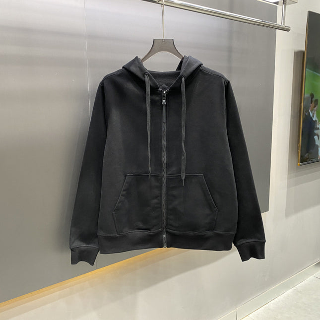 Asaourol Oversized High-Weight Cotton Heavy Casual Men's Cardigan Hooded Light Luxury Zipper Sweatshirt