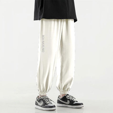 Ice Silk Men's Thin Stretch Casual Pants Summer Loose Sports Quick-Dry Versatile Trendy Air Conditioning Pants