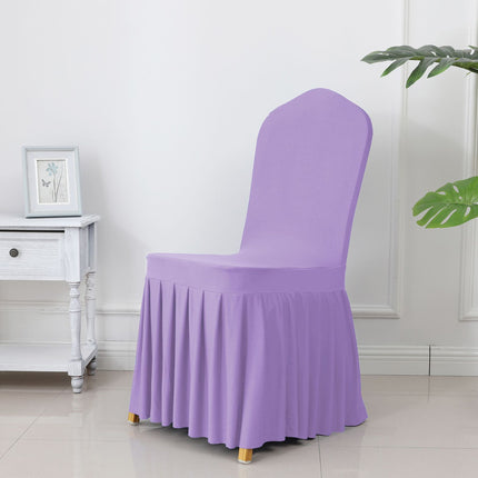 Chair Cover Thickened Stretch Pleated Skirt Dining Chair Cover Hotel Wedding Banquet Event Stool Cover Hotel Cloth