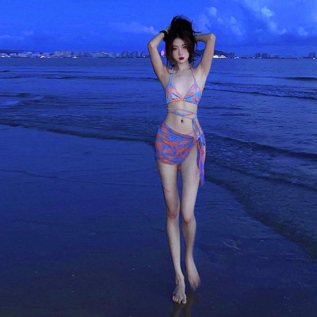 Swimsuit Women's Summer 2022 New Explosions South Korea Ins Bikini Three-Piece Sexy Spice Beach Hot Spring Swimsuit