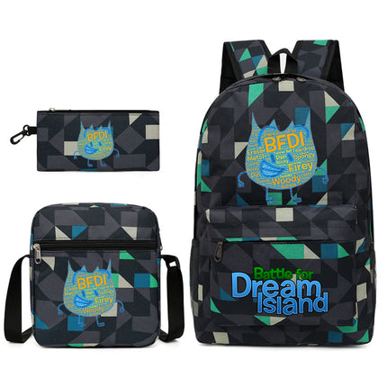 Battle for Dream Island Backpack Dream Island Schoolbag Three-Piece Canvas Backpack