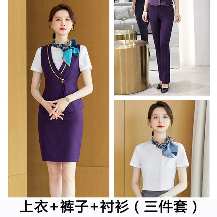 China Southern Airlines stewardess uniform professional suit female hotel front desk reception temperament work clothes flight attendant interview clothing summer