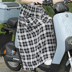 Black and white plaid-sun protection skirt / Free size (40.00 kg-85.00 kg