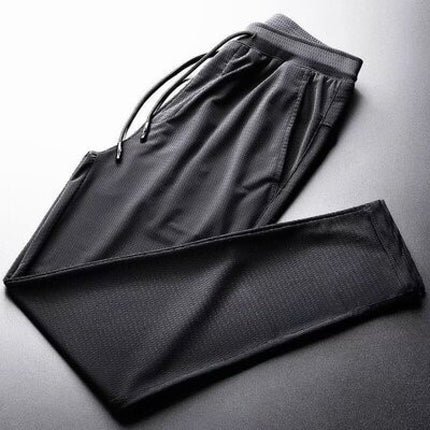 Cheap and Affordable Cool Wide-Leg Pants Sports Plus Size Pants Men's Ice Silk Casual Pants Summer Thin Mesh Quick-Drying Pants